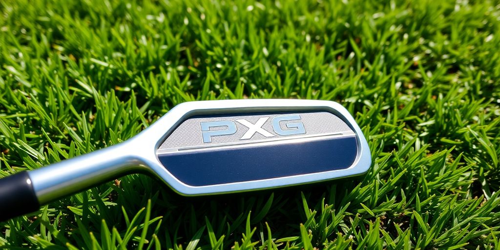 PXG 2 iron club on green grass.